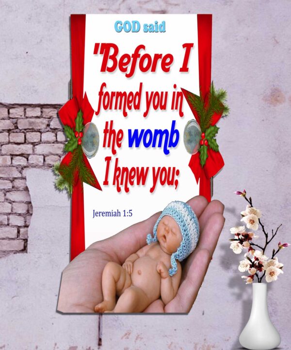 Ref : Before I formed you in the womb I knew you, Jeremiah 1:5