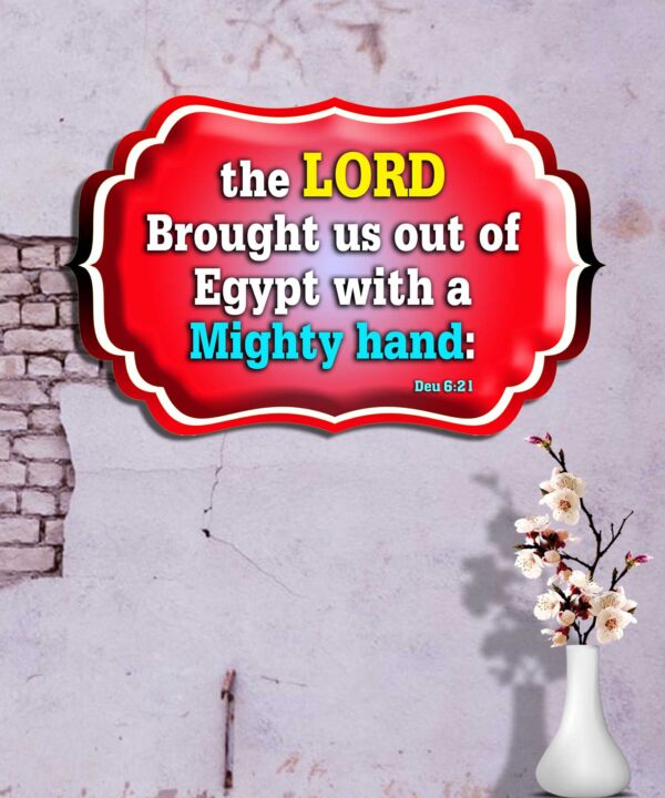 the LORD brought us out of Egypt with a mighty hand: Deuteronomy 6:21